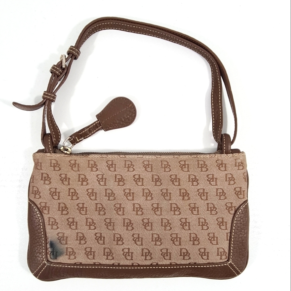 Y2K Dooney & Bourke Brown Monogram Clutch Shoulder Bag - Picture 2 of 12